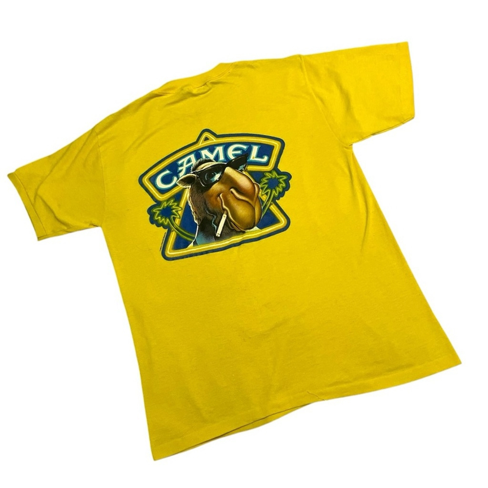 Vintage 1989 Rare Camel Cigarette Joe Cool Short Sleeve T Shirt Size XL Yellow‎ - Picture 3 of 8